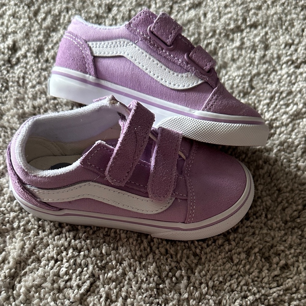 Vans Kids Lilac Sneakers with White Accents